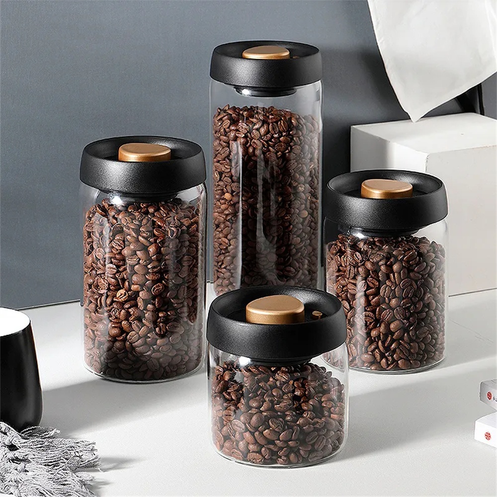 Tea Coffee Sugar Container - 1pack Coffee Bean Storage Container Airtight