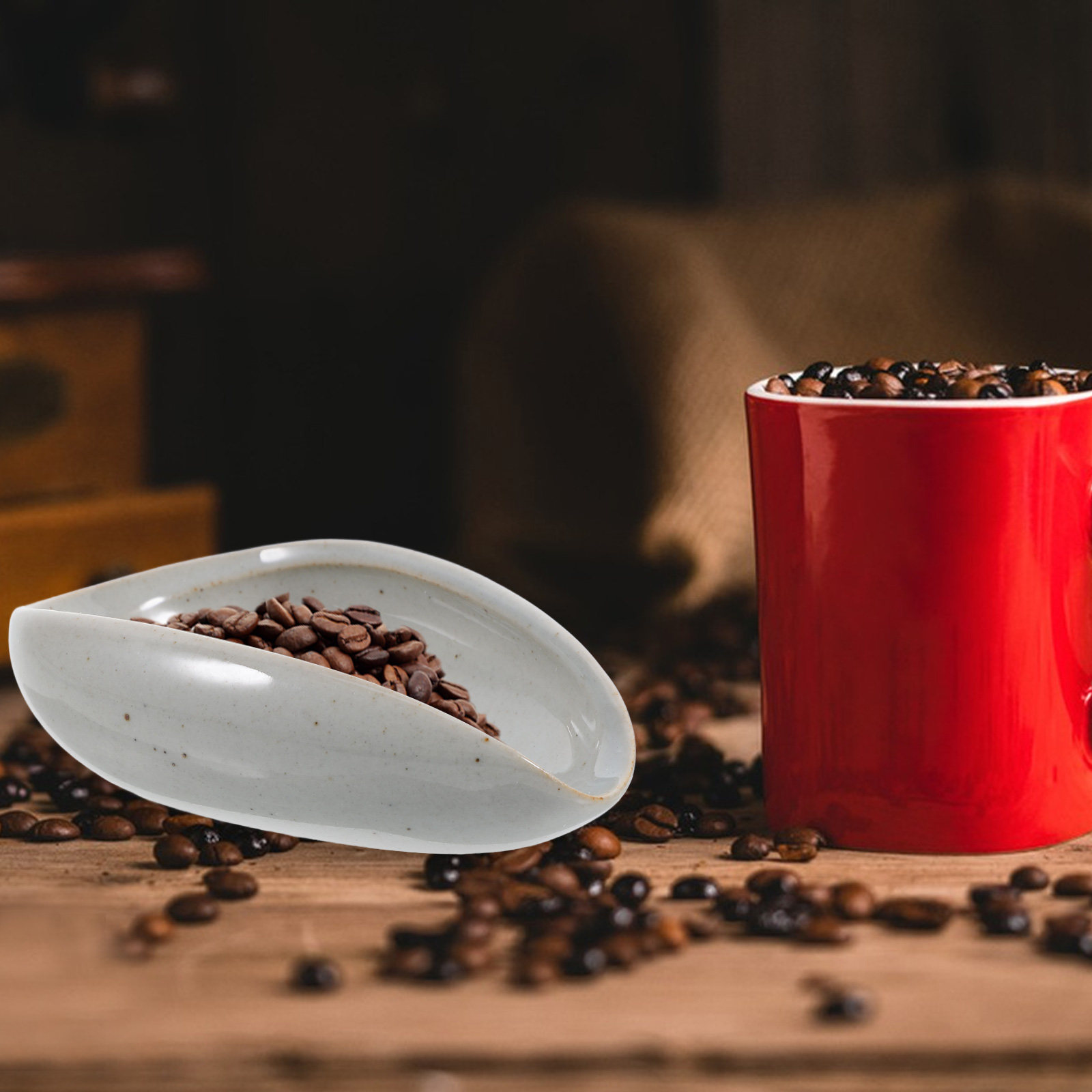Coffee Tea Bean Leaf - Ceramic Coffee Bean Tray Household Dosing