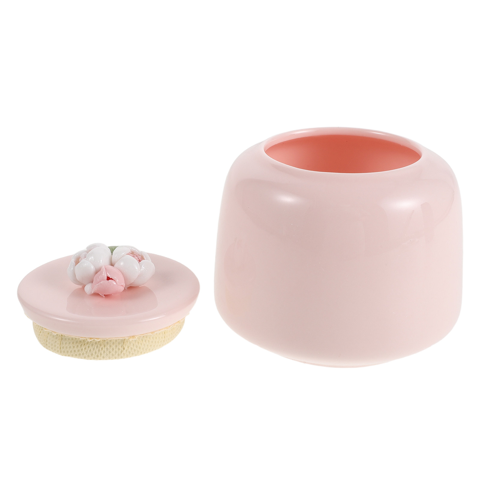Coffee Tea Bean Leaf - Ceramic Tea Jar Pink Porcelain Food