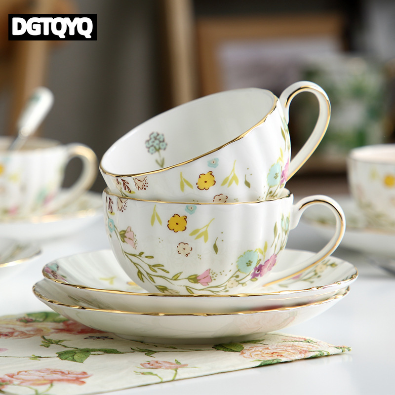 Coffee Tea Pictures - 2Pcs Vintage Floral Ceramic Coffee Cup