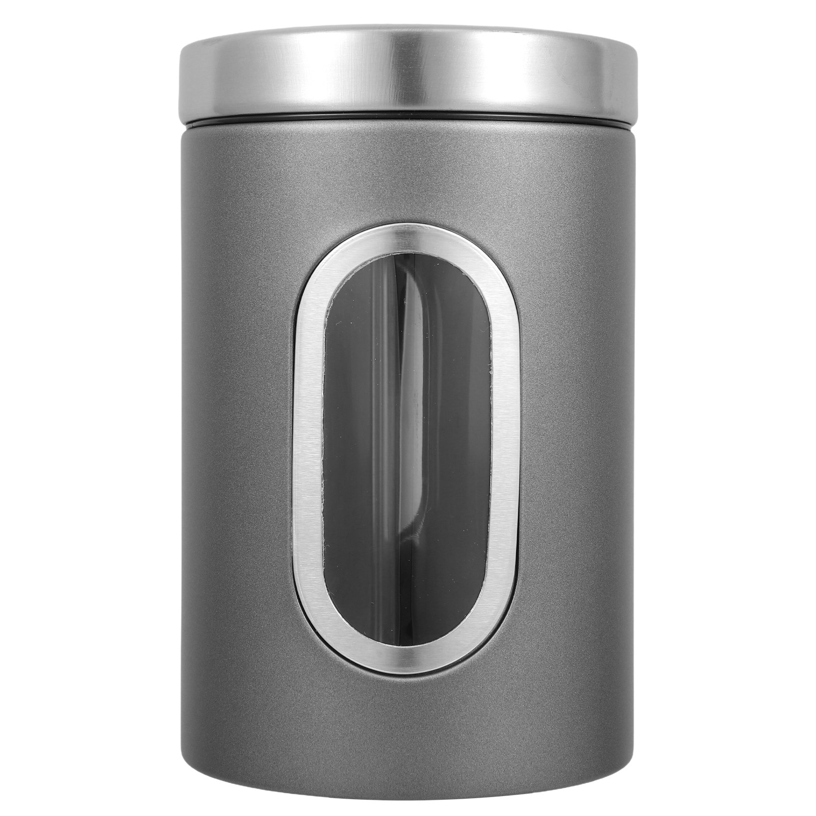 Tea Coffee Sugar Container - Stainless Steel Storage Canister Silver Gray