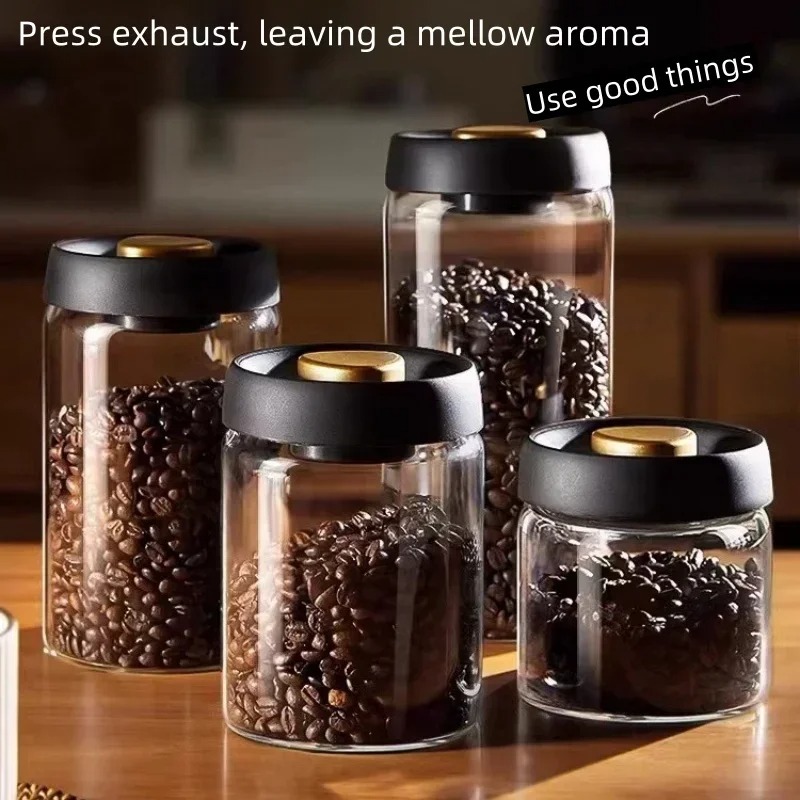Coffee Tea Pictures - Manual Vacuum Sealed Coffee Jar High