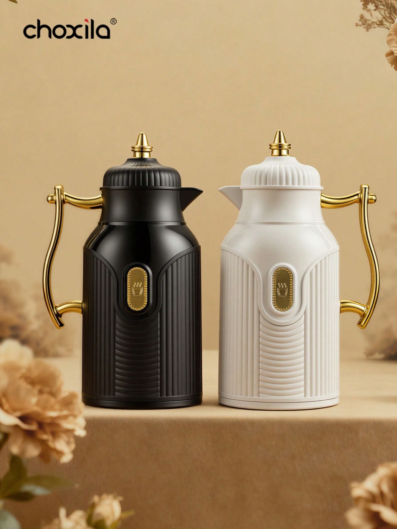 Coffee Tea Jug - 1pc Large-capacity insulated kettle, gold-plated style