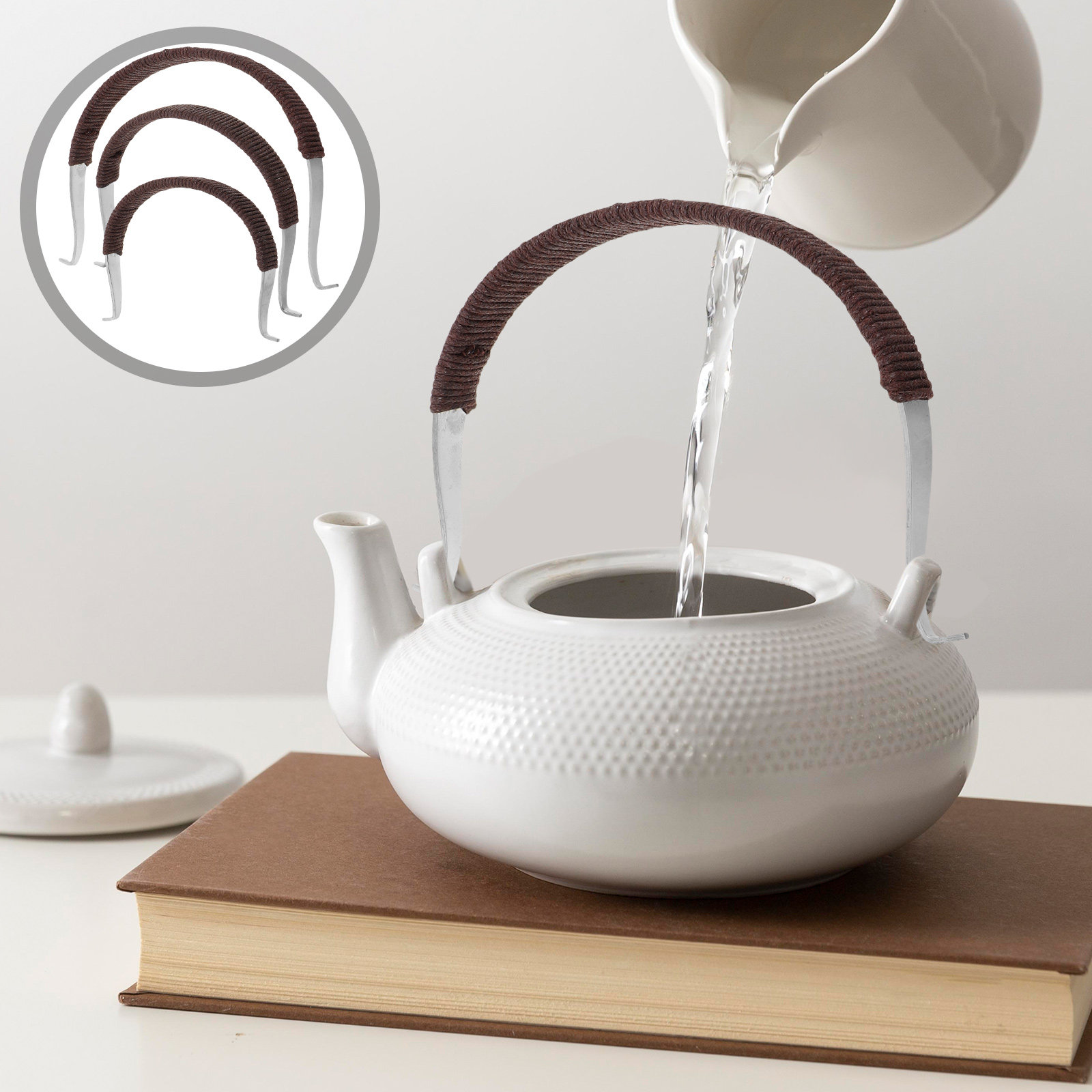 Tea And Coffee Kettle - 3Pcs Stainless Steel Teapot Handle Heat