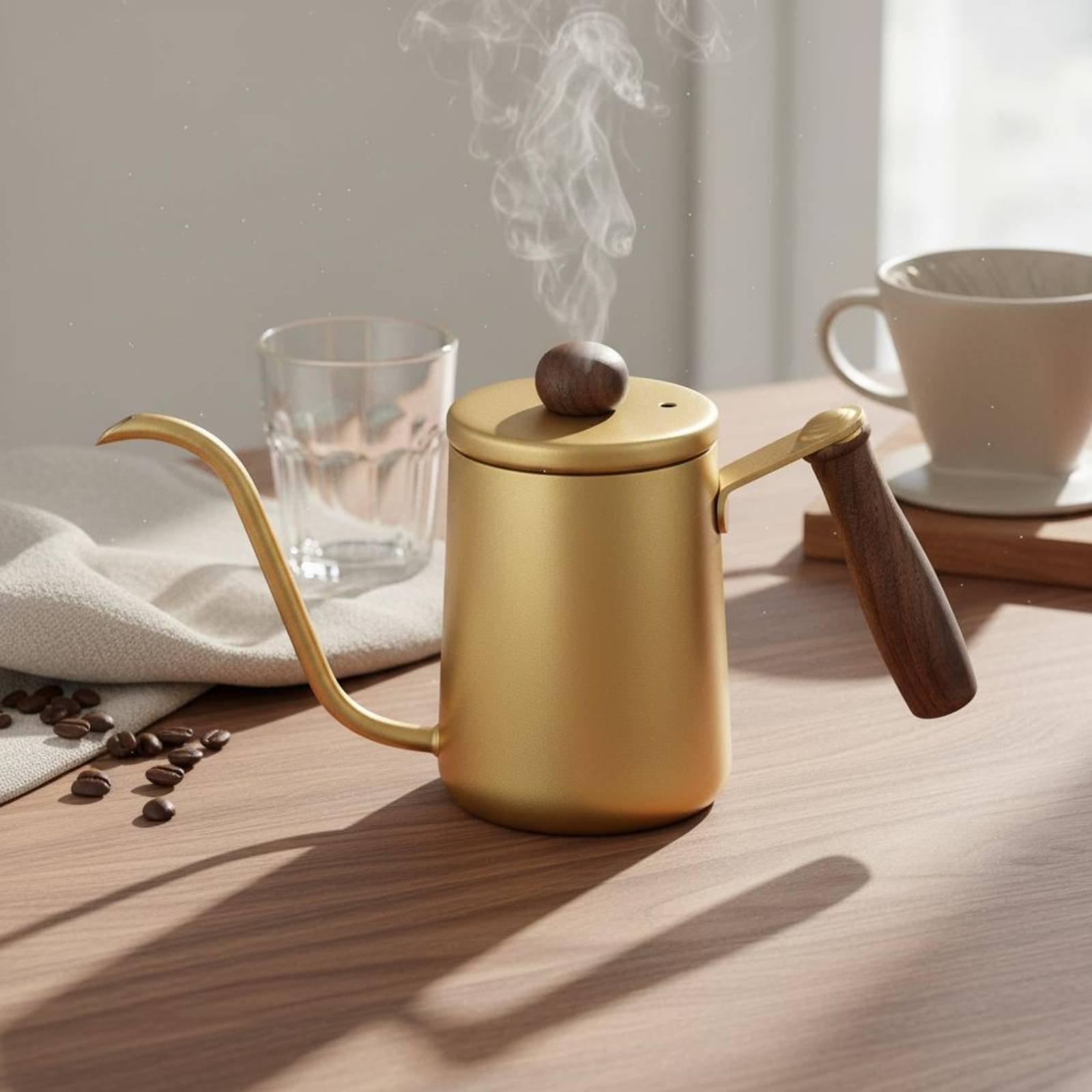 Tea And Coffee Kettle - Japanese Style Coffee Kettle Wood Handle