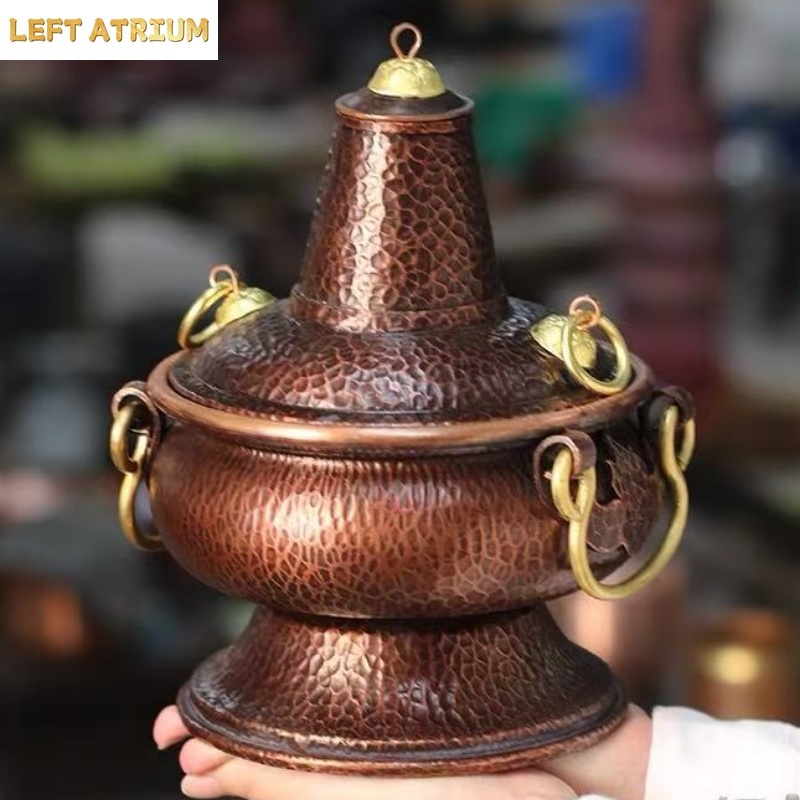 Coffee Tea Bean Leaf - Multifunctional Pure Copper Hot Pot Handcrafted