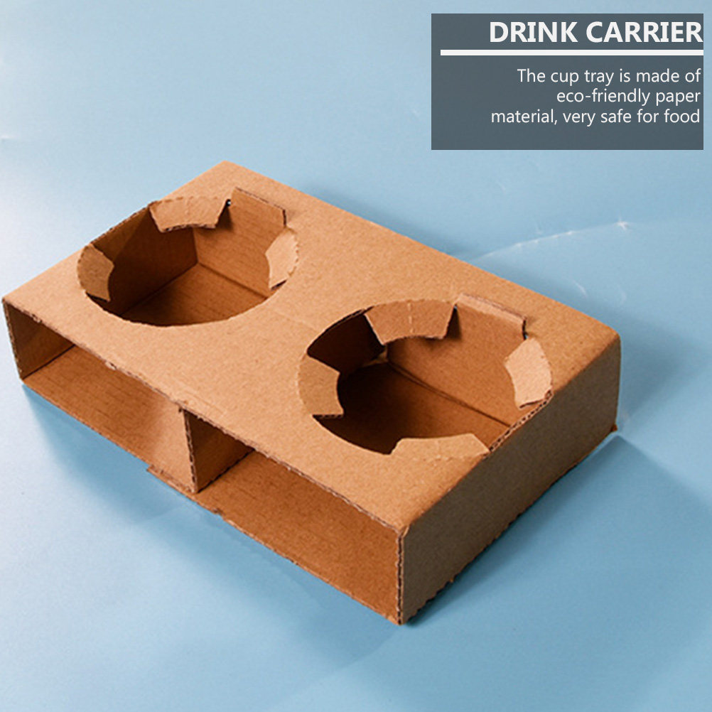 Coffee Tea Paper Cups - 10Pcs Eco-Friendly Biodegradable Paper Drink Carrier