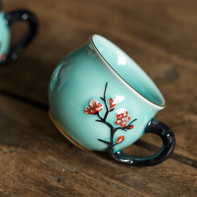 Coffee Tea In Chinese - Chinese Handmade Plum Pattern Ceramic Tea
