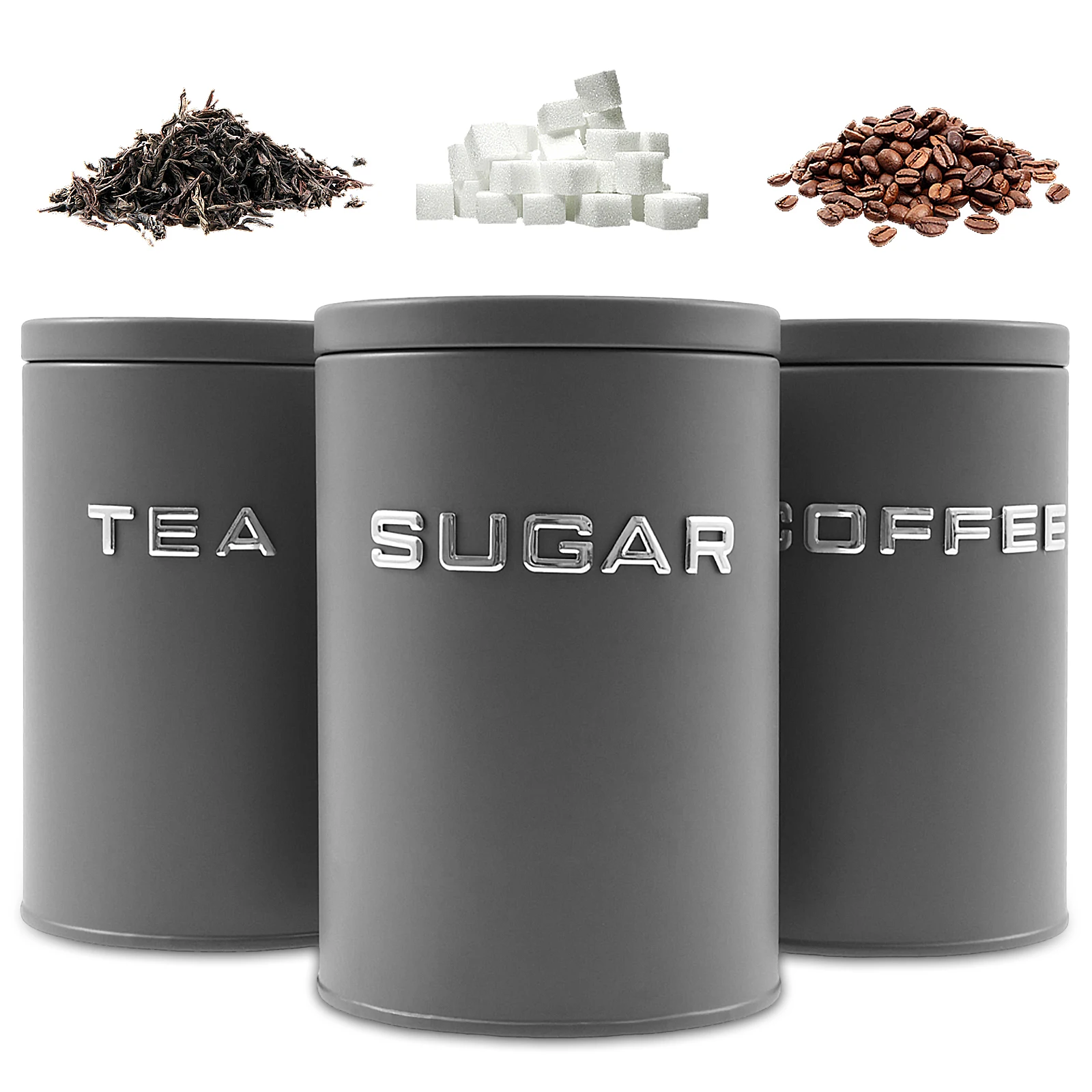 Tea Coffee Sugar Container - 3 Pcs Tea Coffee Sugar Canister