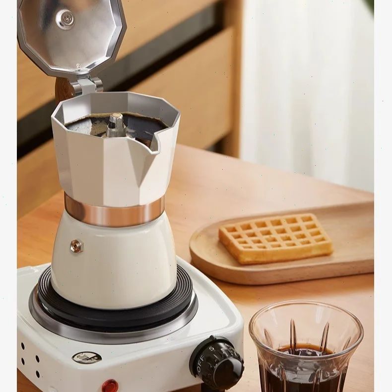 Coffee Tea Making Machine - Round-bottomed Moka Pot Single Valve Small
