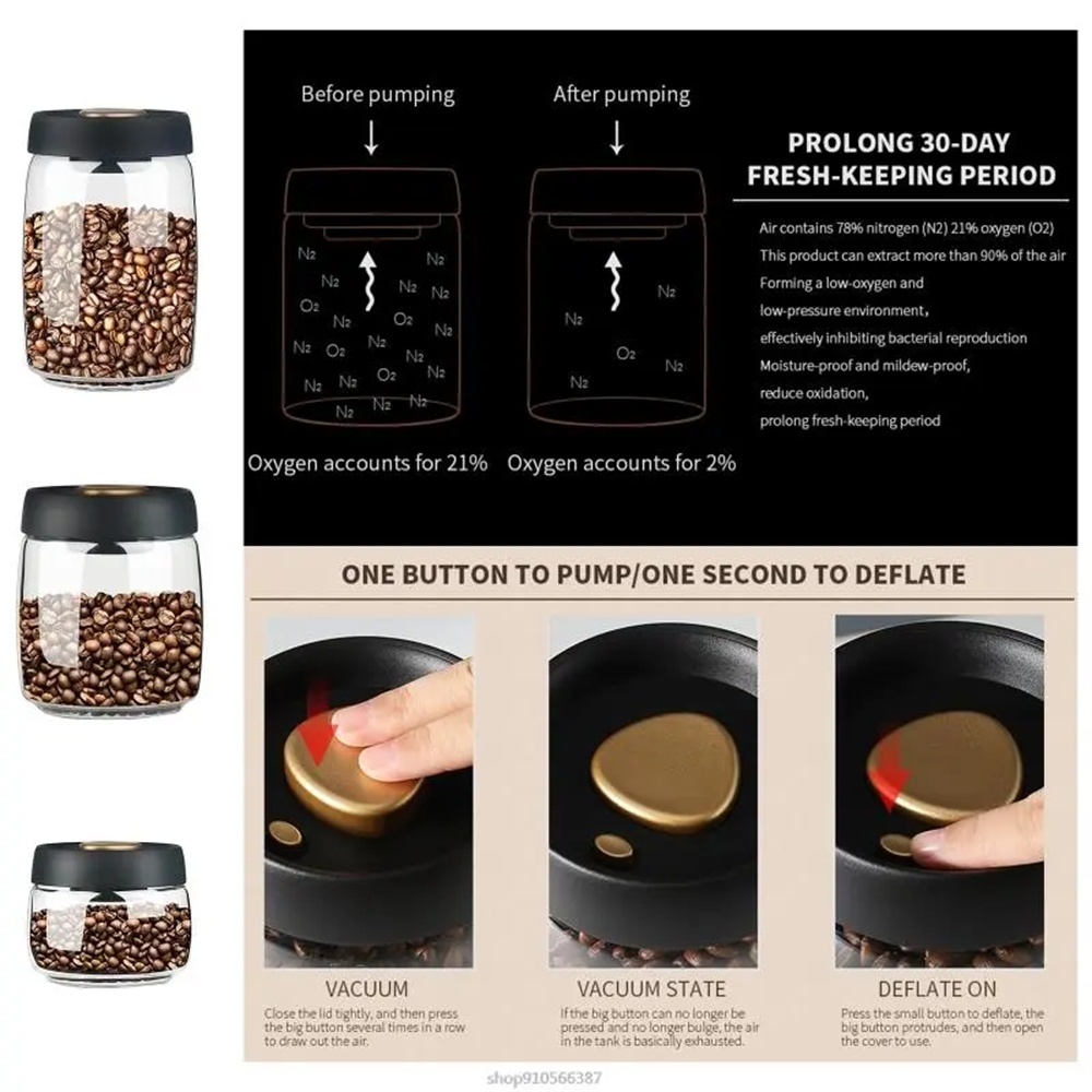 1pack Coffee Bean Storage Cont - đánh giá và giá Tea Coffee Sugar Container