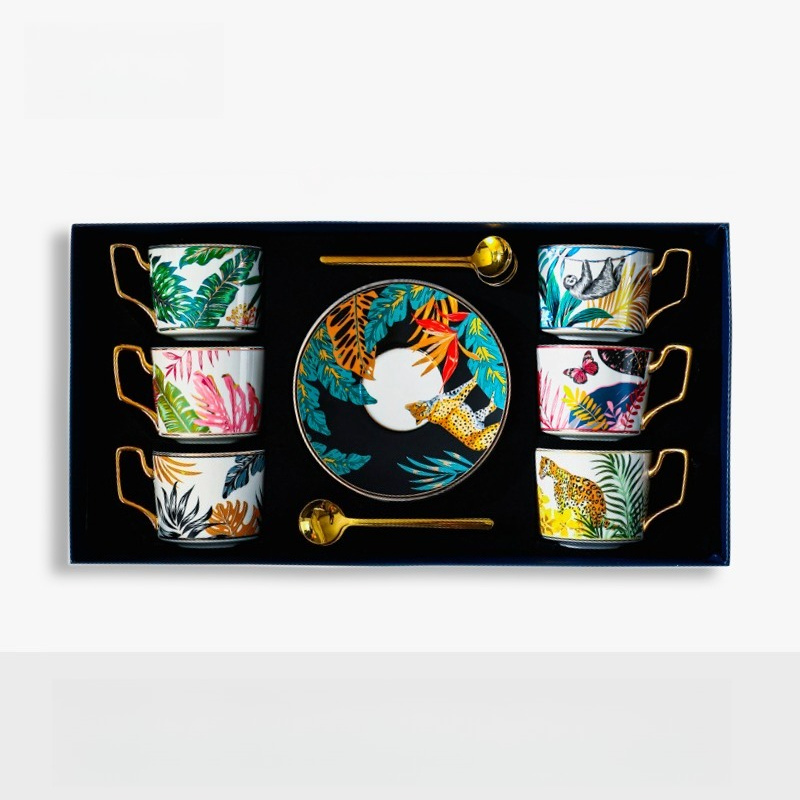 Jungle Animal Coffee Cup Plate - đánh giá và giá Coffee Tea English