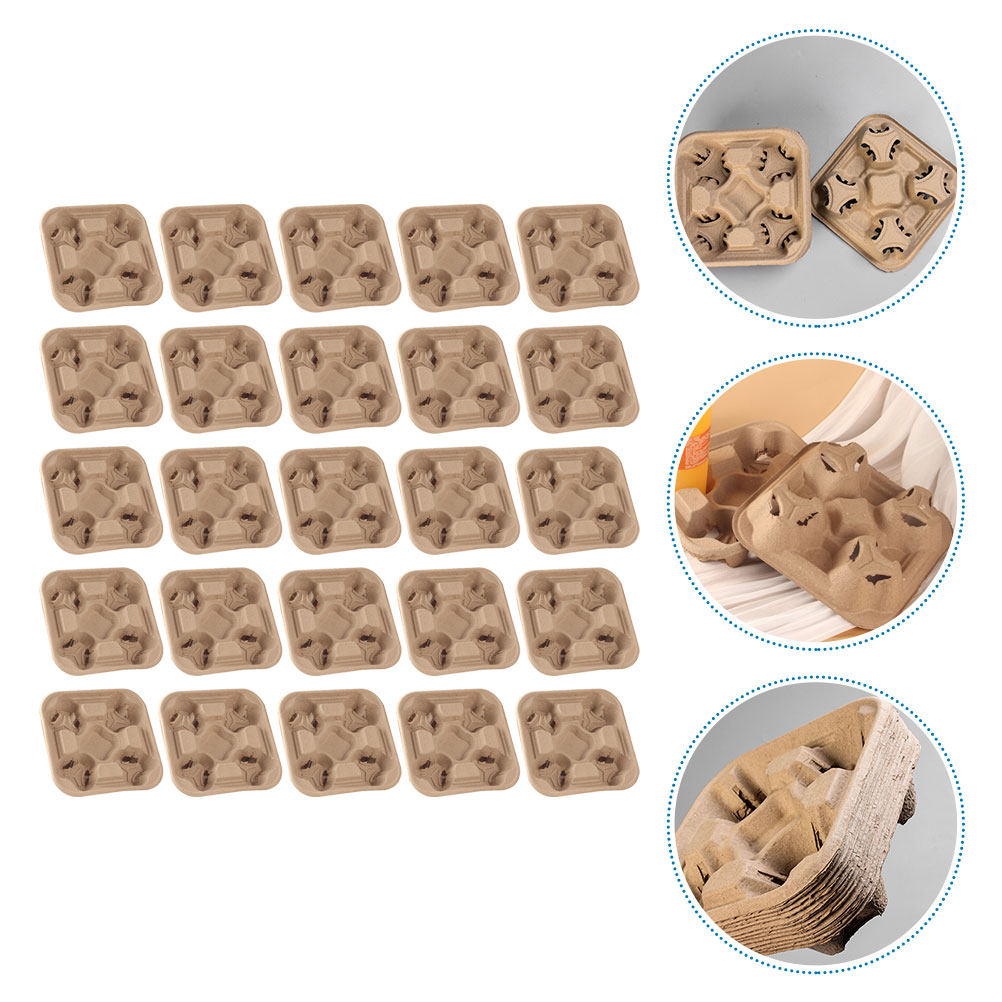 25Pcs Four Cup Paper Pulp Hold - đánh giá và giá Coffee Tea Paper Cups