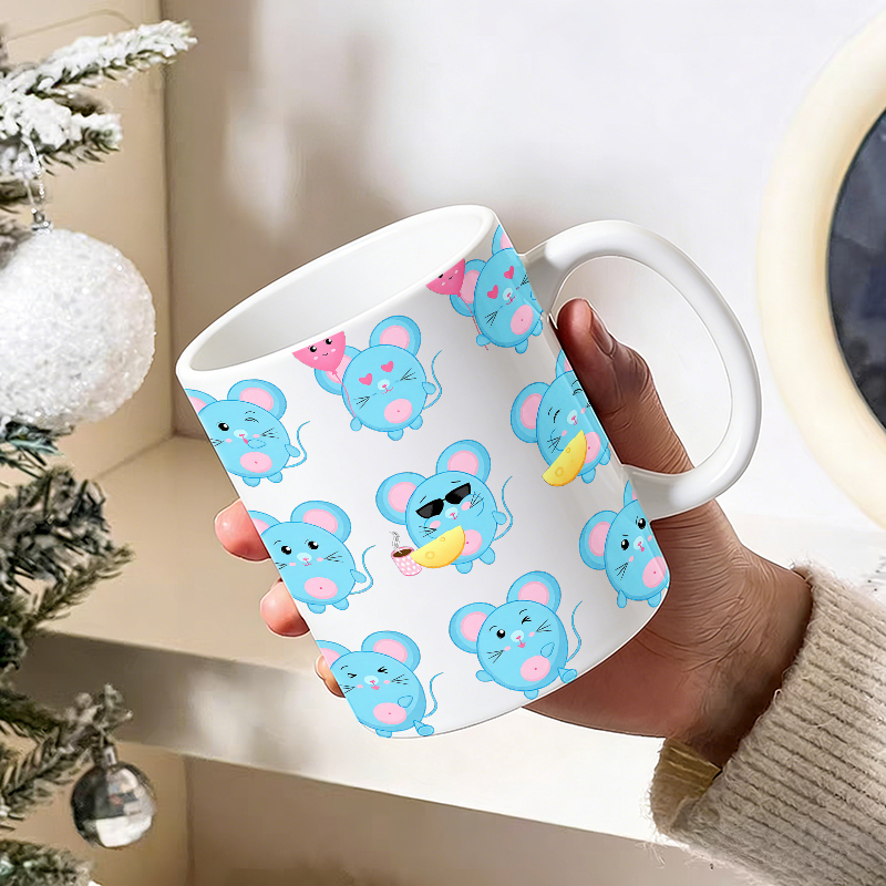 1PCS Funny Blue Mouse Emoji Ce - đánh giá và giá Coffee Tea Emoji