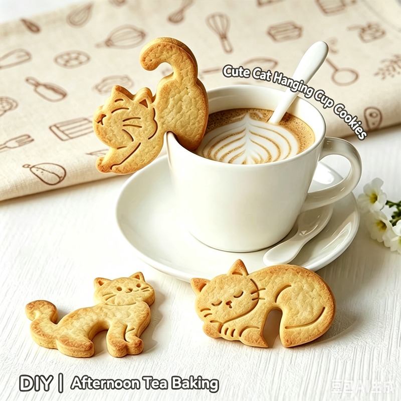 Cartoon Hanging Cup Cat Cookie - đánh giá và giá Coffee Tea Pictures