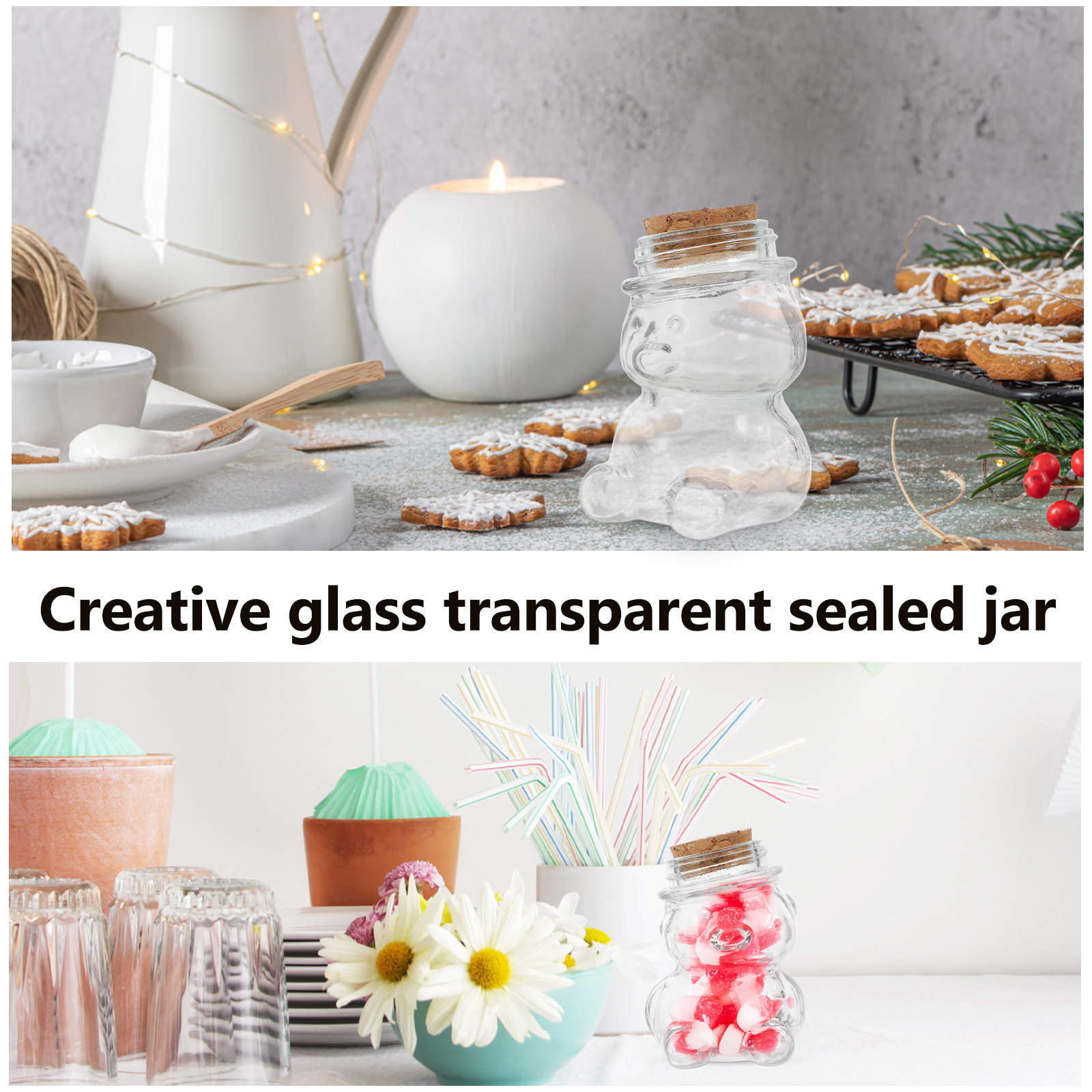 4Pcs Glass Candy Jar Set Trans - đánh giá và giá Tea Coffee Sugar Container