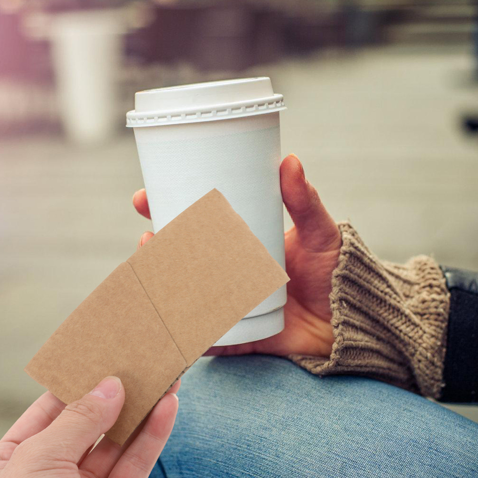 100Pcs Kraft Paper Cup Sleeves - đánh giá và giá Coffee Tea Paper Cups