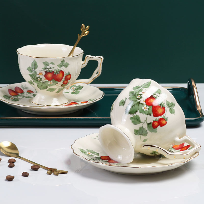 Red Rose European Ceramic Cup  - đánh giá và giá Coffee Tea English