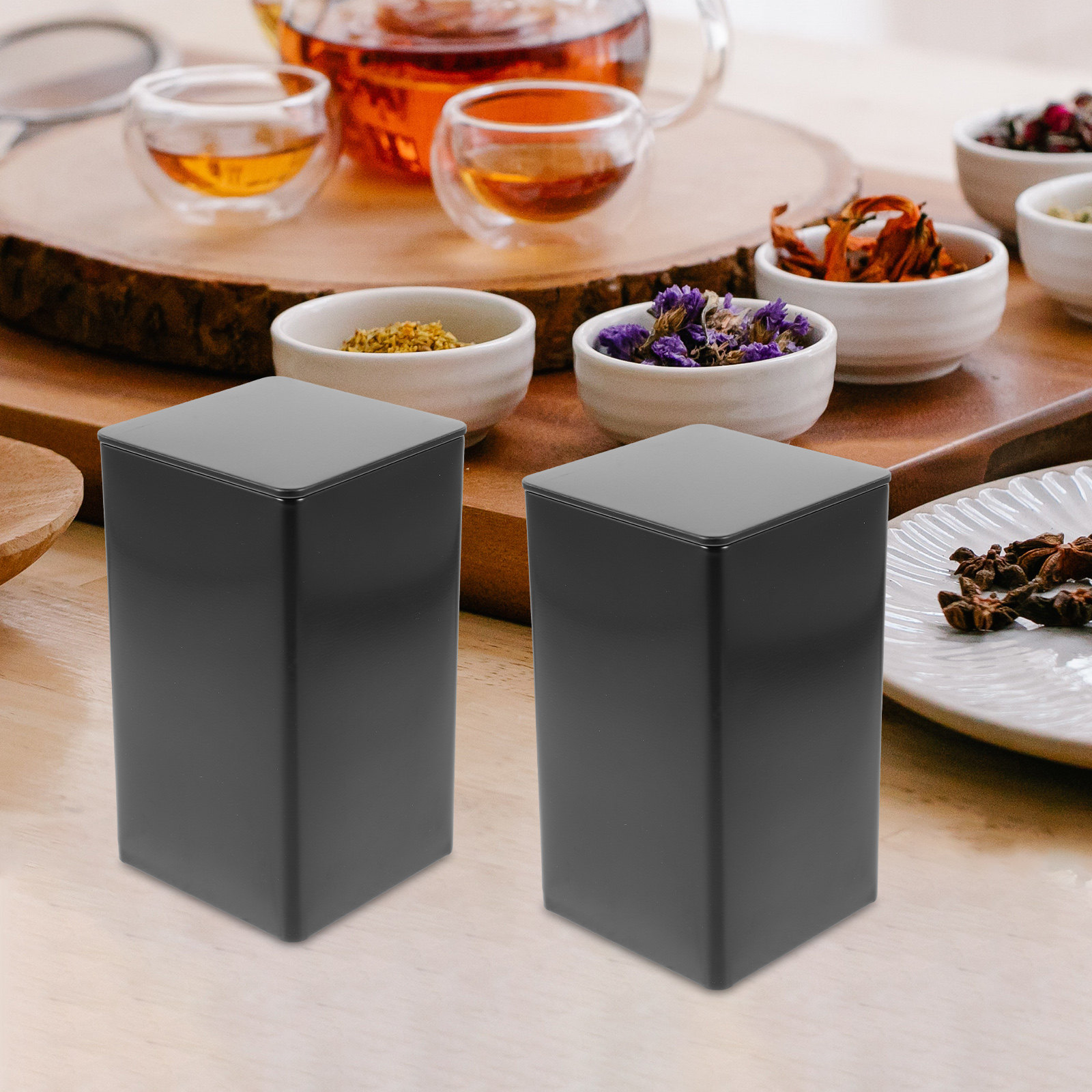 4Pcs Storage Jars Tinplate Con - đánh giá và giá Tea Coffee Sugar Container