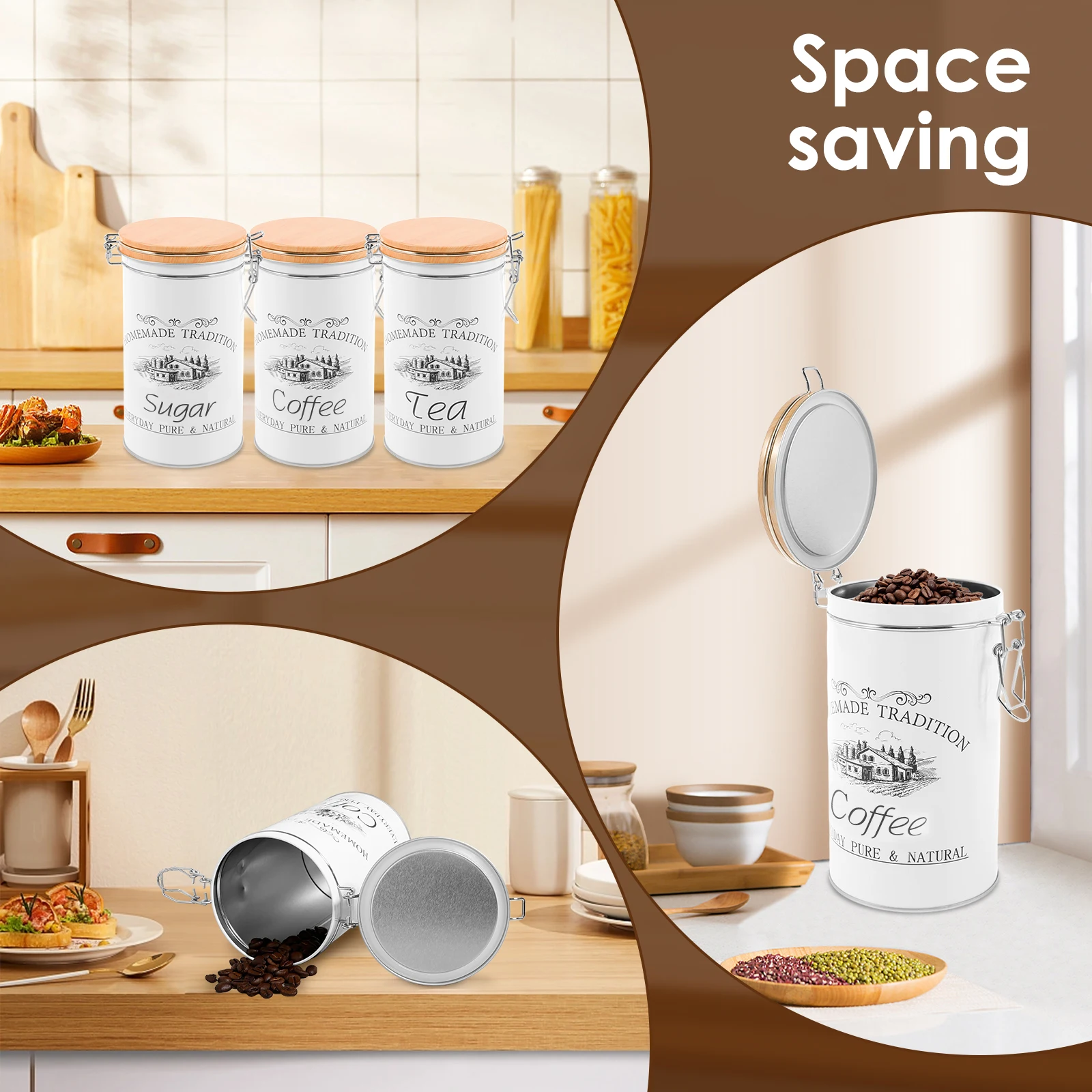 3Pcs/Set Tea Coffee Sugar Cani - đánh giá và giá Tea Coffee Sugar Container