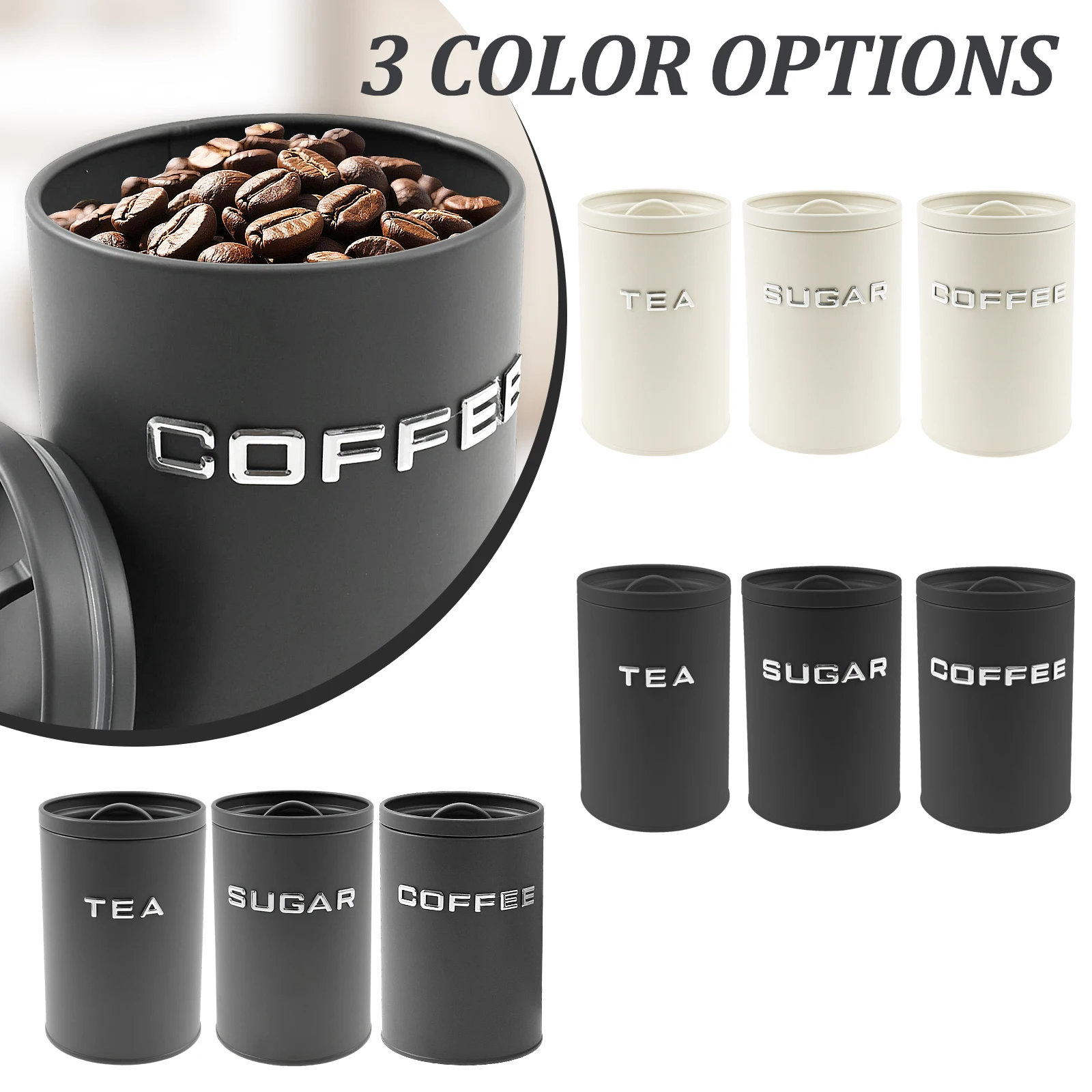 3 Pcs Tea Coffee Sugar Caniste - đánh giá và giá Tea Coffee Sugar Container