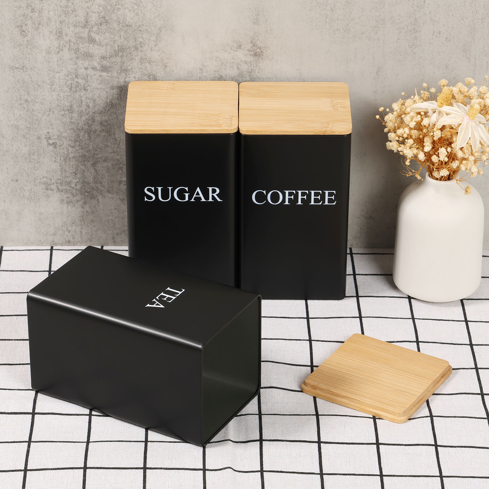 Coffee Bean Storage Jar Metal  - đánh giá và giá Tea Coffee Sugar Container