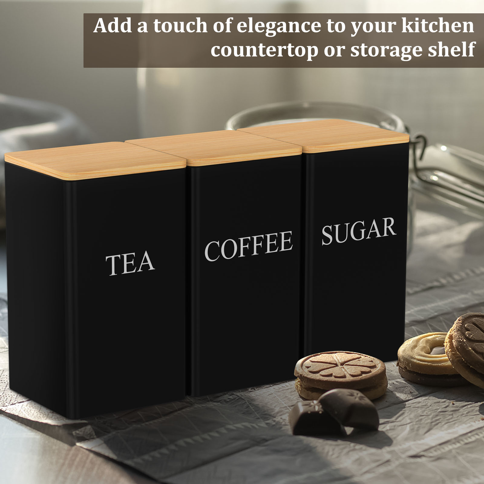 Coffee Bean Storage Jar Metal  - đánh giá và giá Tea Coffee Sugar Container